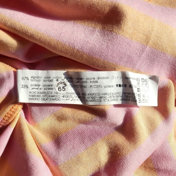 New Zara Terrycloth Striped Sleeveless Pink/Orange Midi Dress/Cover-Up NWT Small - Picture 13 of 13